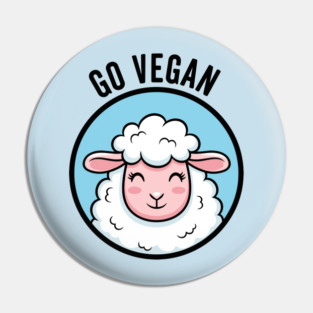Cute Sheep Go Vegan Pin