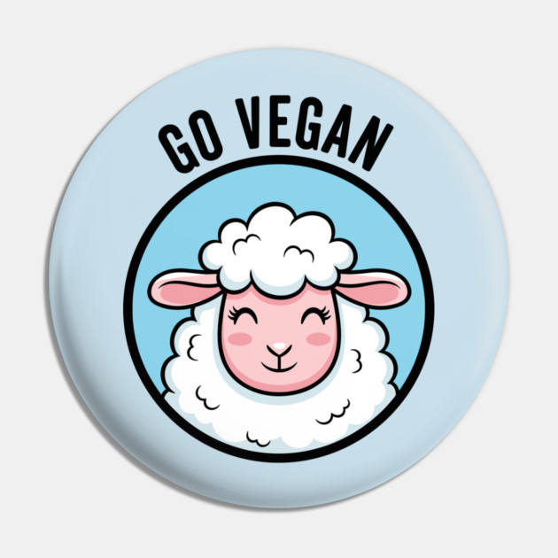 Cute Sheep Go Vegan Pin by enrynz