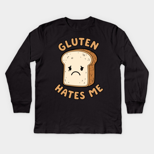 Gluten Hates Me Kids Long Sleeve T-Shirt by enrynz