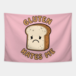 Gluten Hates Me Tapestry