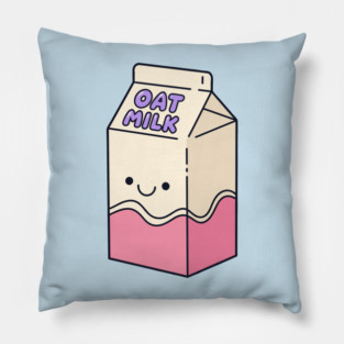 Adorable Oat Milk Cartoon Pillow
