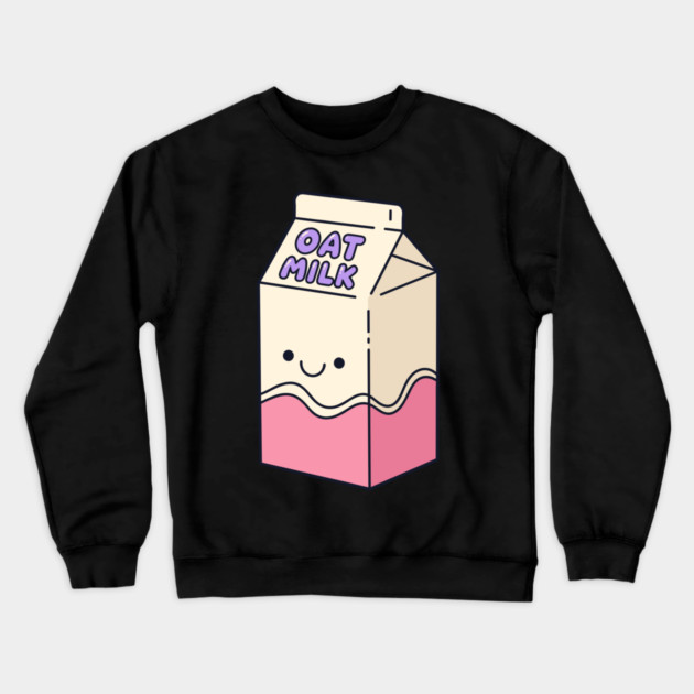 Adorable Oat Milk Cartoon Crewneck Sweatshirt by enrynz