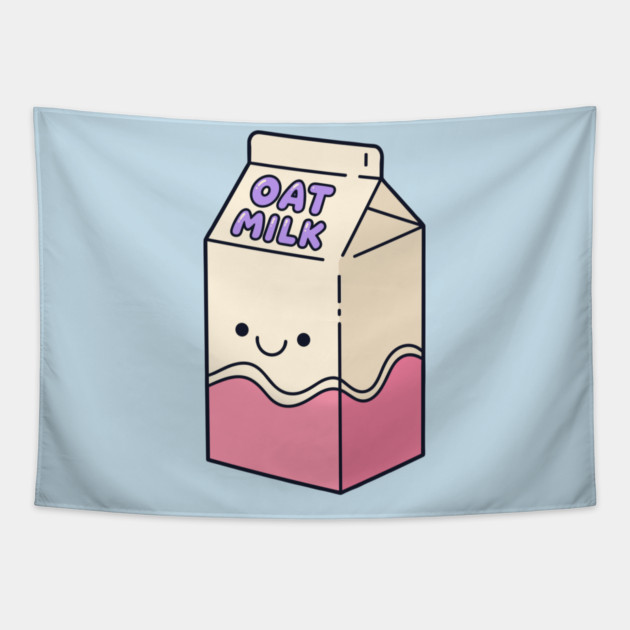 Adorable Oat Milk Cartoon Tapestry by enrynz