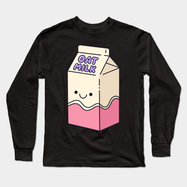 Adorable Oat Milk Cartoon Long Sleeve T-Shirt by enrynz