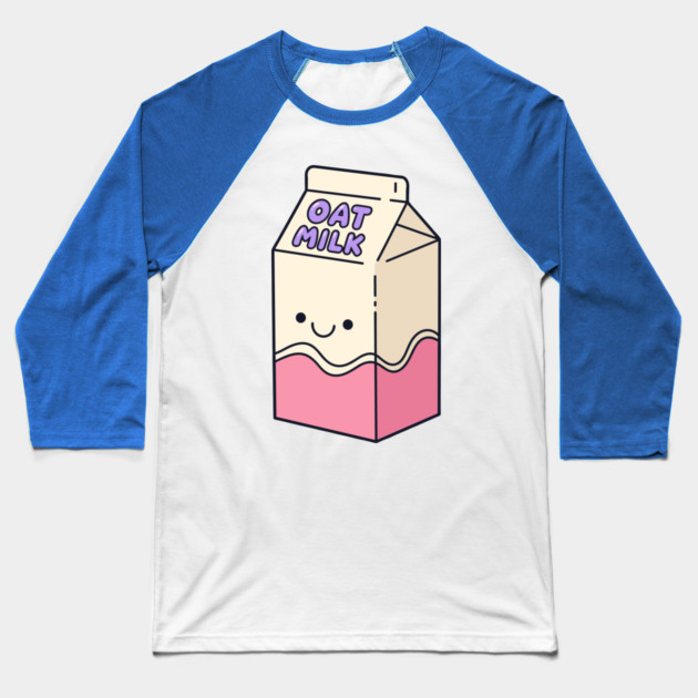 Adorable Oat Milk Cartoon Baseball T-Shirt by Digironin