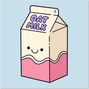 Adorable Oat Milk Cartoon Posters and Art