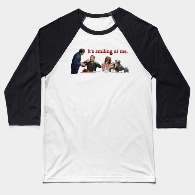 A Christmas Story: It's Smiling At Me Baseball T-Shirt by 51Deesigns