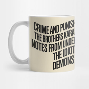 Read More Fyodor Dostoevsky The Brothers Karamazov Notes from Underground Mug