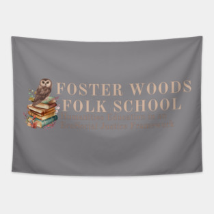 Foster Woods Folk School Logo Tapestry