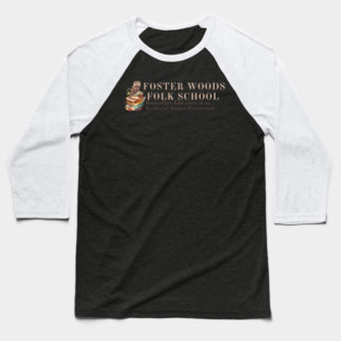 Foster Woods Folk School Logo Baseball T-Shirt