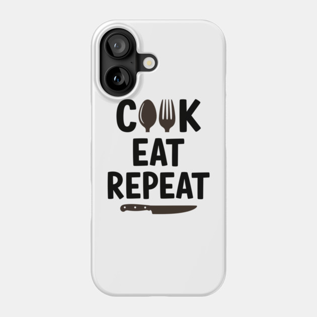 Cook Eat Repeat Phone Case by enrynz