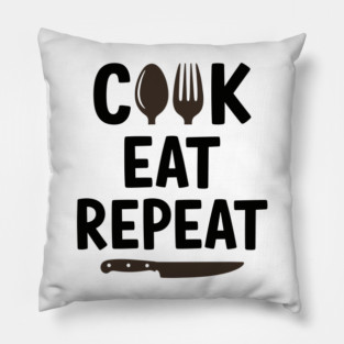 Cook Eat Repeat Pillow