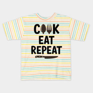 Cook Eat Repeat Kids T-Shirt