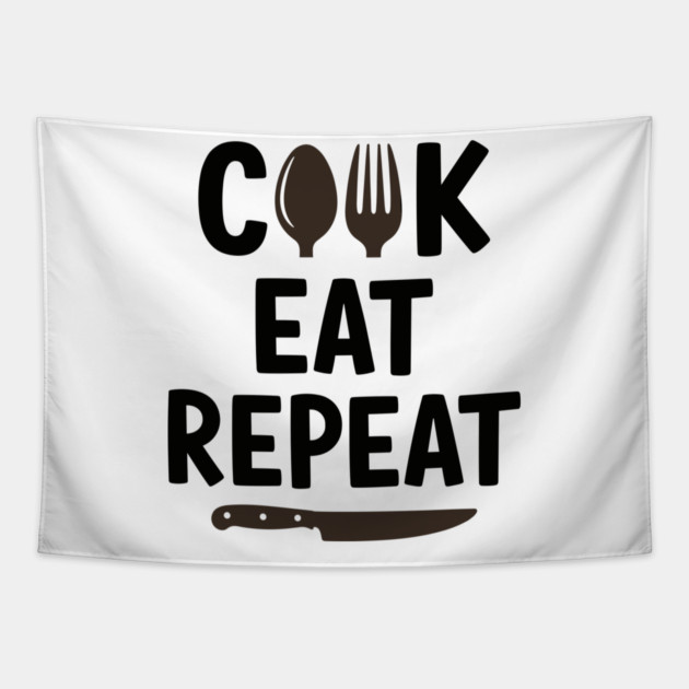 Cook Eat Repeat Tapestry by enrynz