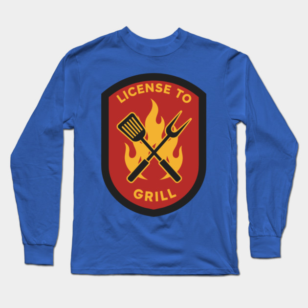 License to Grill BBQ Lovers Long Sleeve T-Shirt by enrynz