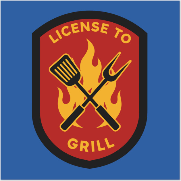 License to Grill BBQ Lovers Wall Art by Digironin
