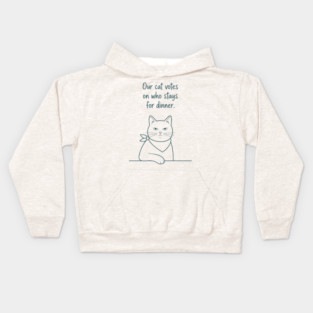 Our Cat Votes Who Stays Kids Hoodie