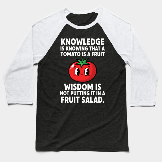 Funny Tomato Pun Baseball T-Shirt by Digironin