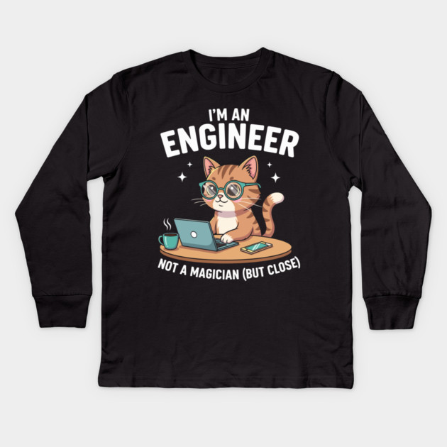 I'm an Engineer Cat Kids Long Sleeve T-Shirt by enrynz