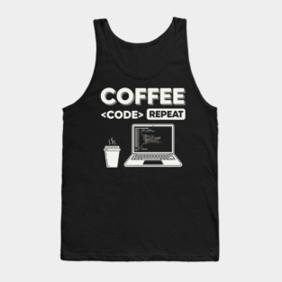 Coffee Code Repeat Tank Top