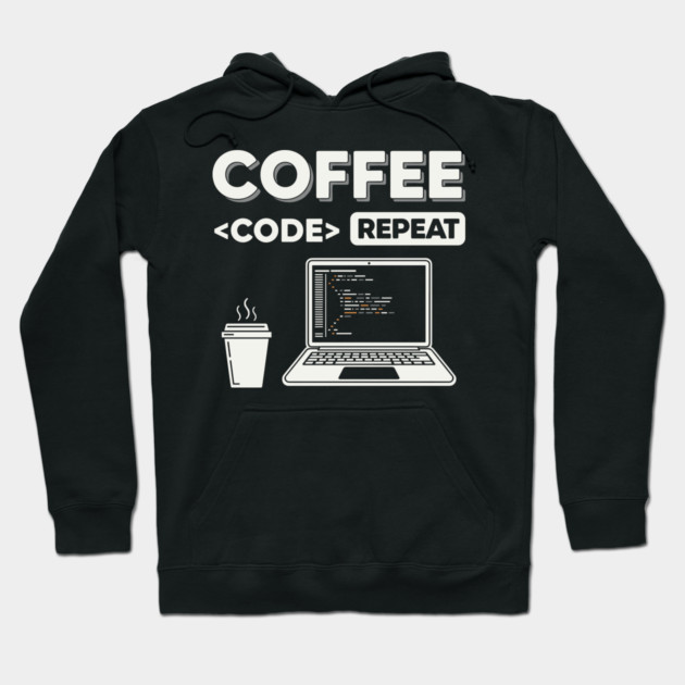 Coffee Code Repeat Hoodie by enrynz