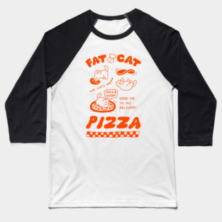 Fat Cat Pizza Shop Baseball T-Shirt