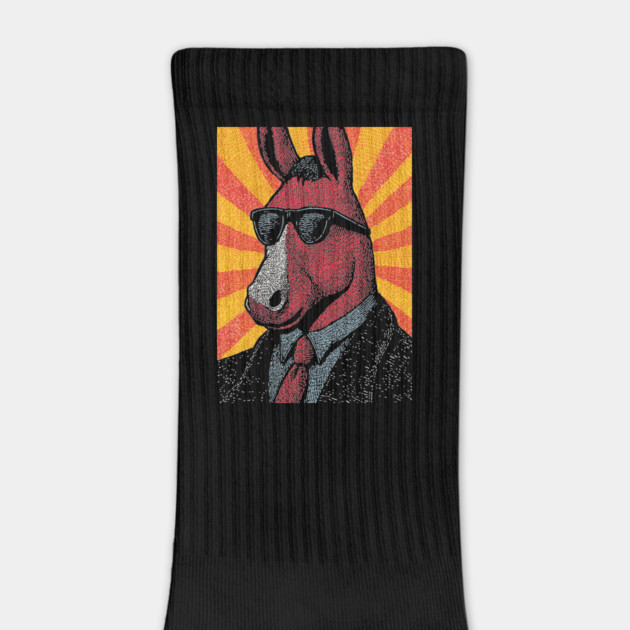 Cool Donkey in Suit - Retro Sunburst by TuncGK