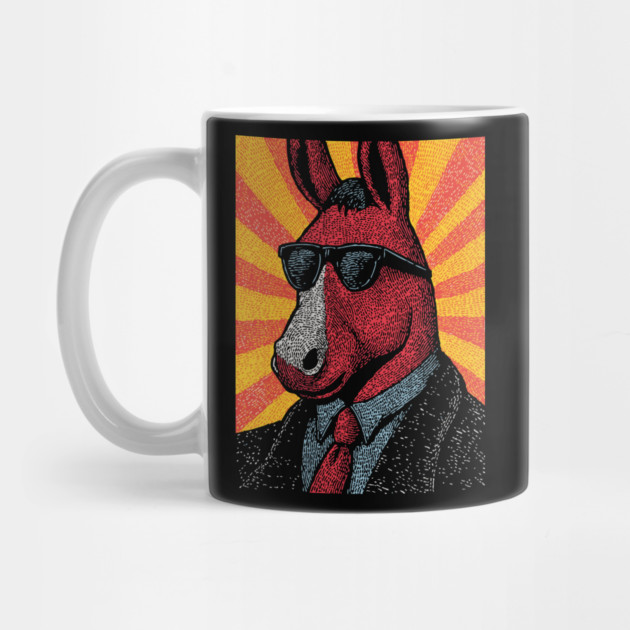 Cool Donkey in Suit - Retro Sunburst by TuncGK