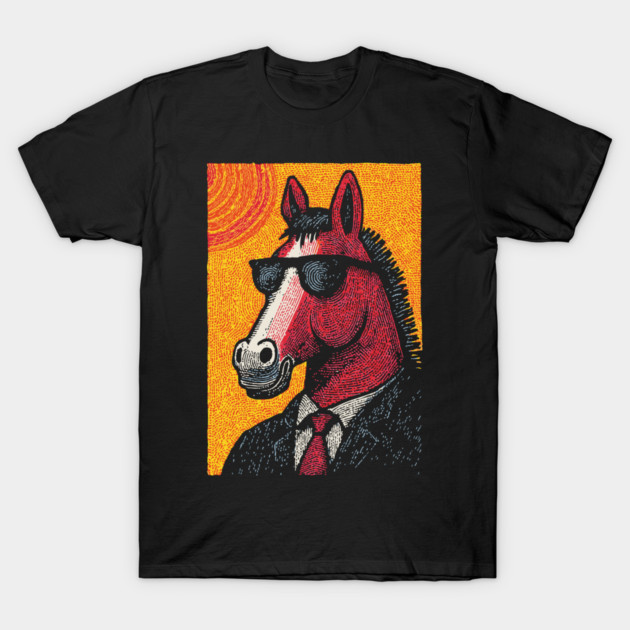 Dapper Horse in Sunglasses T-Shirt by TuncGK