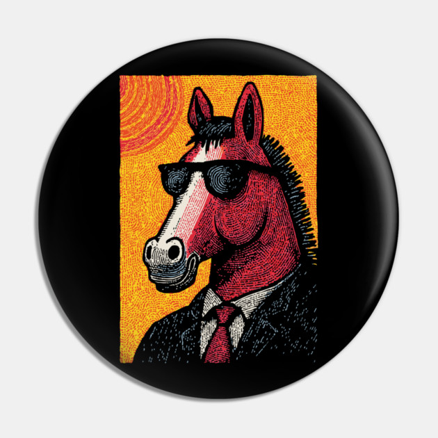 Dapper Horse in Sunglasses Pin by TuncGK
