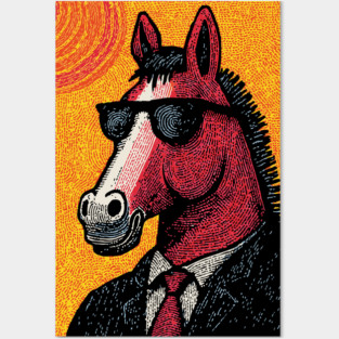 Dapper Horse in Sunglasses Posters and Art