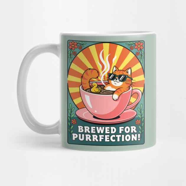 Brewed for Purrfection! Chill Coffee Cat Pun by enrynz