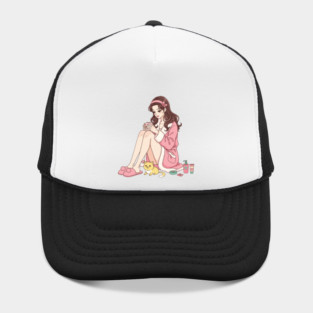 Cozy Kawaii Girl and Cute Dog Hat