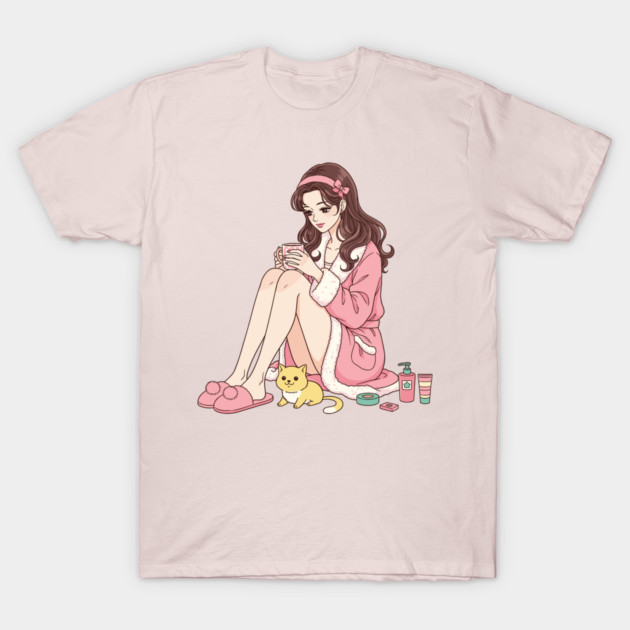 Cozy Kawaii Girl and Cute Dog T-Shirt by enrynz
