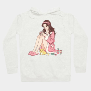 Cozy Kawaii Girl and Cute Dog Hoodie