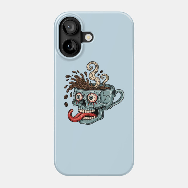 Spooky Skull Coffee Mug Phone Case by enrynz
