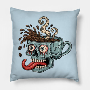 Spooky Skull Coffee Mug Pillow