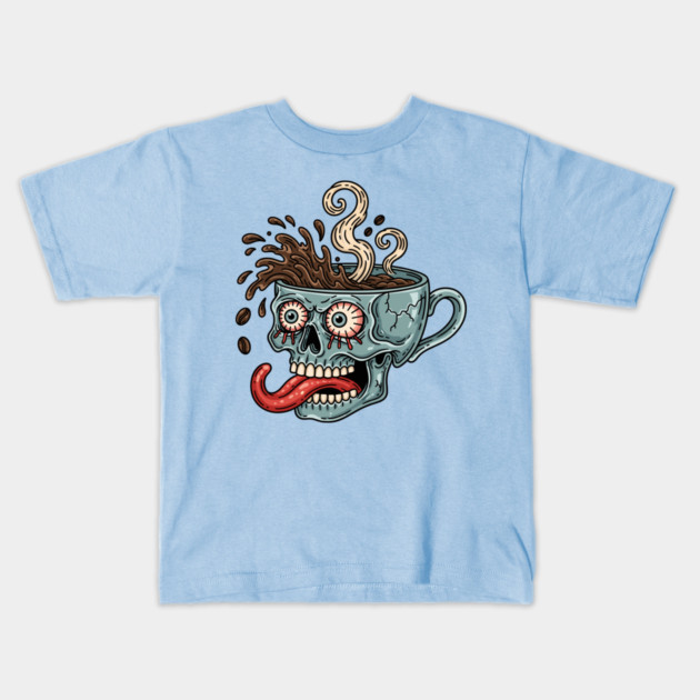 Spooky Skull Coffee Mug Kids T-Shirt by enrynz