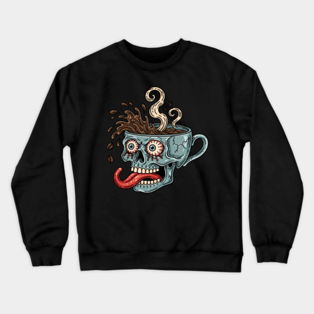 Spooky Skull Coffee Mug Crewneck Sweatshirt by enrynz