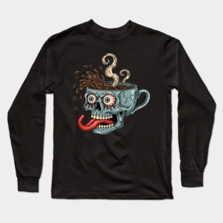 Spooky Skull Coffee Mug Long Sleeve T-Shirt