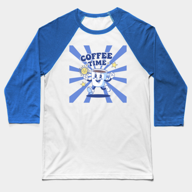 Coffee Time Baseball T-Shirt by Digironin