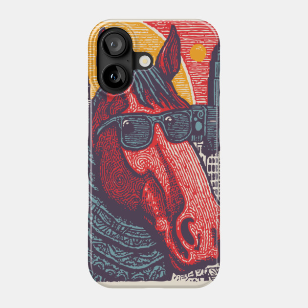 New York City Horse - Woodcut Souvenir Phone Case by TuncGK