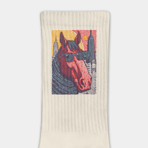 New York City Horse - Woodcut Souvenir by TuncGK