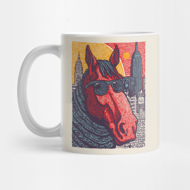 New York City Horse - Woodcut Souvenir by TuncGK