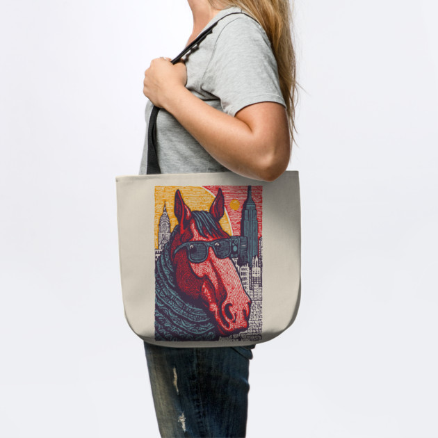 New York City Horse - Woodcut Souvenir by TuncGK