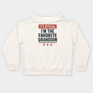 It’s-Official-I’m-The-Favorite-Grandson-Funny-Family-Gift Kids Hoodie