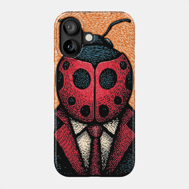 Dapper Ladybug Gentleman - Pop Art Linocut Phone Case by TuncGK