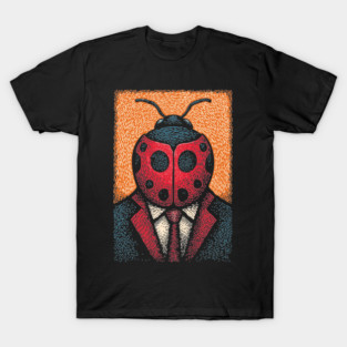 Dapper Ladybug Gentleman - Pop Art Linocut T-Shirt