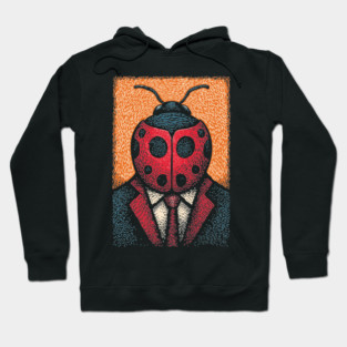 Dapper Ladybug Gentleman - Pop Art Linocut Hoodie