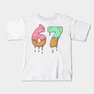 Sweet Scoop 67 – Drippy Ice Cream Cone Design Kids T-Shirt